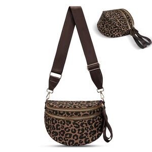 2140 Checkered Crossbody Bag,Nylon Bum Bags Crossbody,Spacious Sling Bag